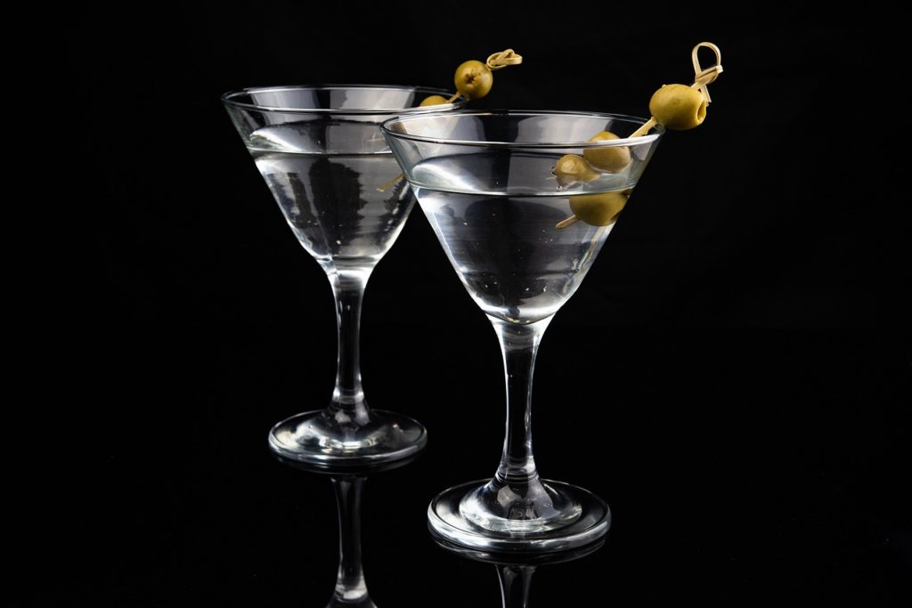 Martini - glasses - olives
