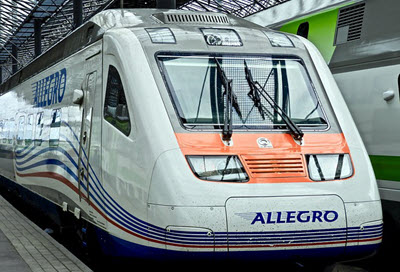 Allegro train - Helsinki to St Petersburg